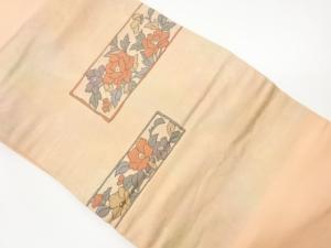 引箔牡丹に椿模様織出し名古屋帯